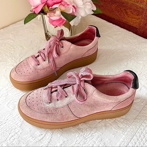 Sandro Shoes - Sandro Paris Camille Suede Chunky Sneakers Rose Pink